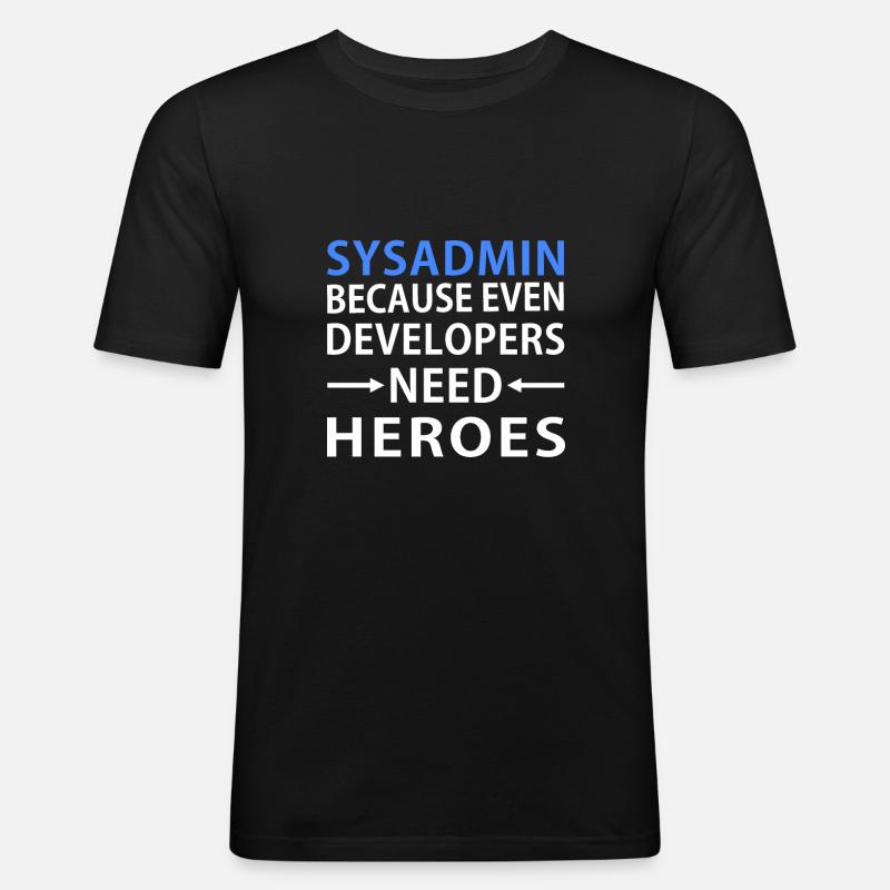 Sysadmin - Männer Slim Fit T-Shirt - Schwarz
