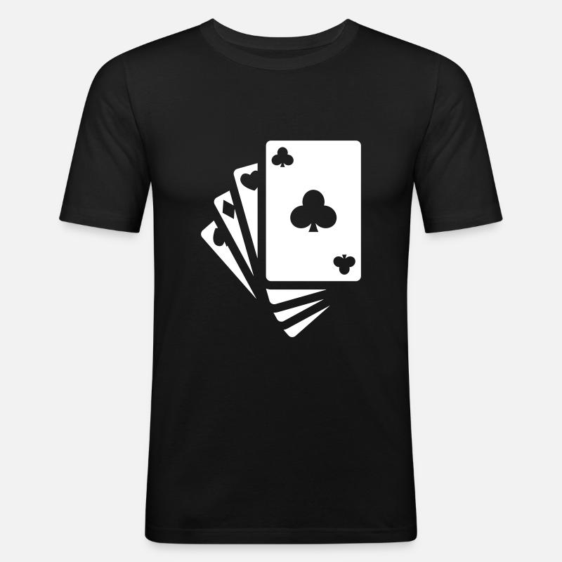 Karten Icon Symbol - Männer Slim Fit T-Shirt - Schwarz