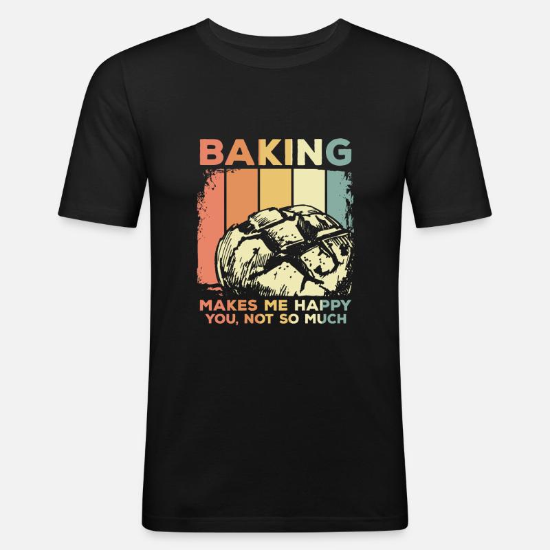 Backen Brot Bäcker - Männer Slim Fit T-Shirt - Schwarz
