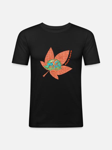 autumn 60 hedgehogs e 4 - Men's Slim Fit T-Shirt - black