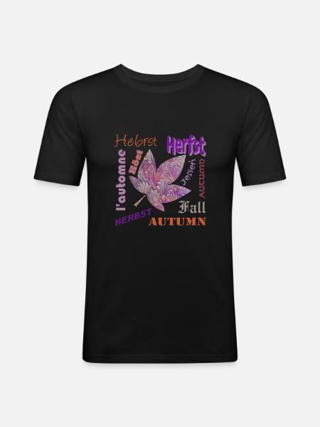 herbst schrift e 236 - Men's Slim Fit T-Shirt - black