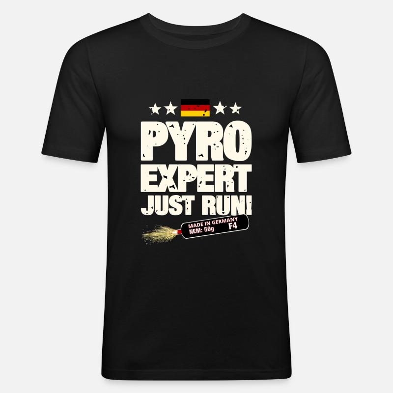 Pyro Pyrotechnik - Männer Slim Fit T-Shirt - Schwarz