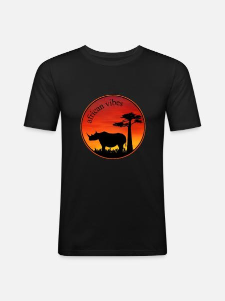 Rhino 1 Sunset - Men's Slim Fit T-Shirt - black