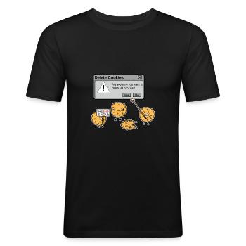 Delete Cookies Funny Internet Meme Browser - Men's Slim Fit T-Shirt - black - Front - Nik (191cm)