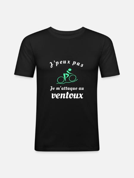 ventoux - T-shirt près du corps Homme - noir