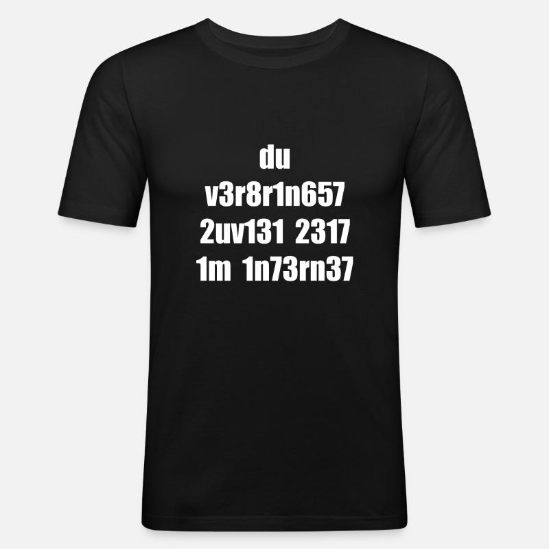 Nerd Internet Leet 1337 - Männer Slim Fit T-Shirt - Schwarz