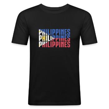 Philippines - Men's Slim Fit T-Shirt - black - Front - Nik (191cm)