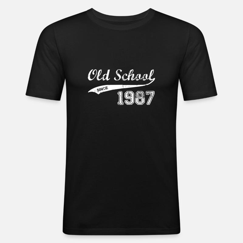 1987 - Männer Slim Fit T-Shirt - Schwarz