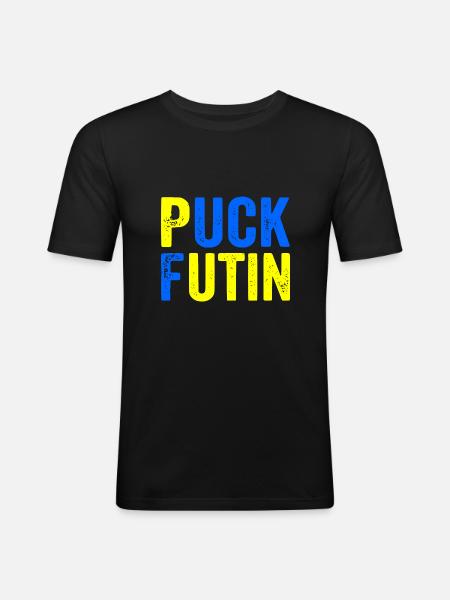 Puck futin - Men's Slim Fit T-Shirt - black