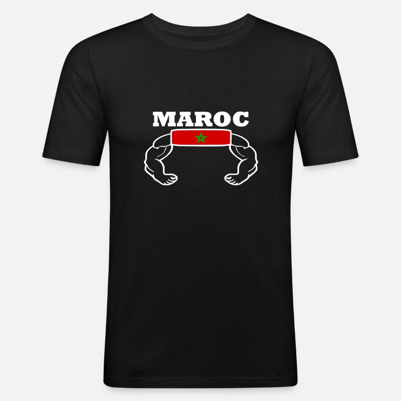 Marokko - Männer Slim Fit T-Shirt - Schwarz