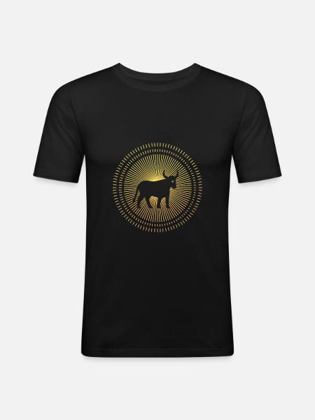 Stier als Sternzeichen - Männer Slim Fit T-Shirt - Schwarz