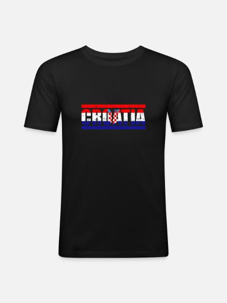 Croatia - Men's Slim Fit T-Shirt - black