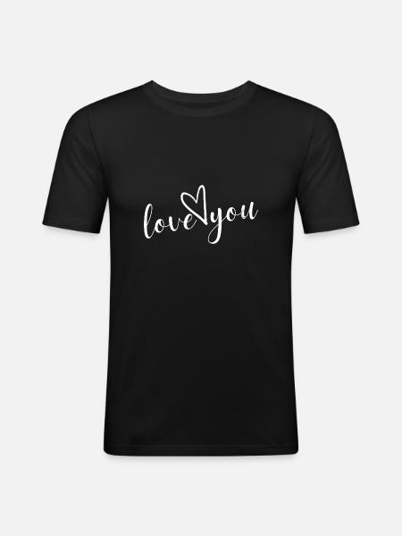 love you - Men's Slim Fit T-Shirt - black