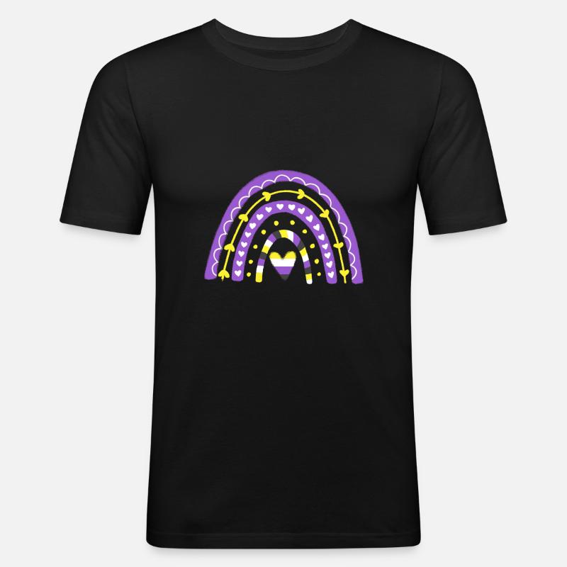 Nonbinary Pride Boho Rainbow - Men's Slim Fit T-Shirt - black