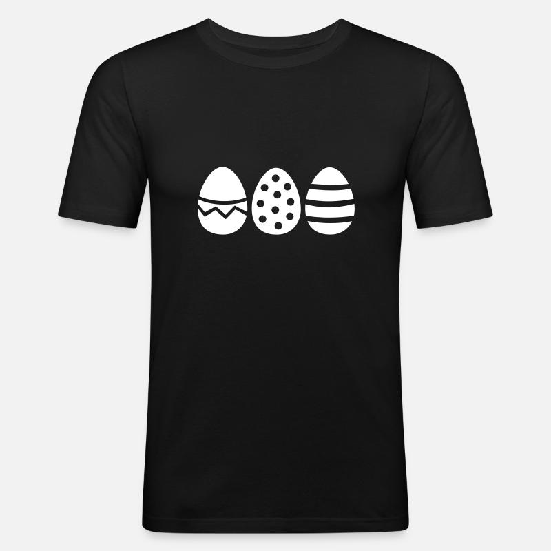 Ostern Eier - Männer Slim Fit T-Shirt - Schwarz