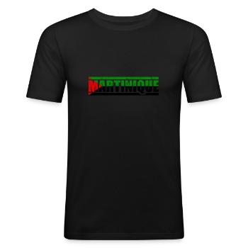 Martinique - T-shirt près du corps Homme - noir - Devant - Nik (191cm)