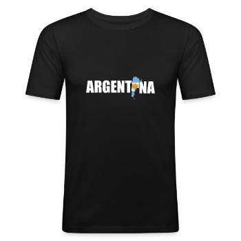 Argentine - T-shirt près du corps Homme - noir - Devant - Nik (191cm)