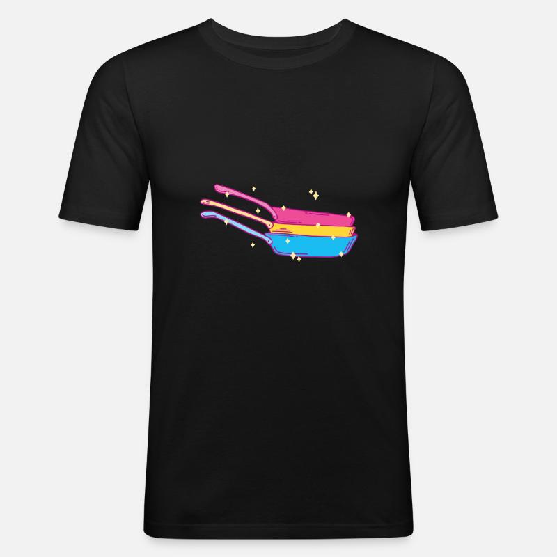 Kitchen pan stack Pansexual - Men's Slim Fit T-Shirt - black
