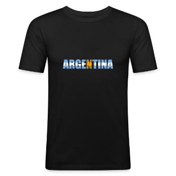 Argentine - T-shirt près du corps Homme - noir - Devant - Nik (191cm)