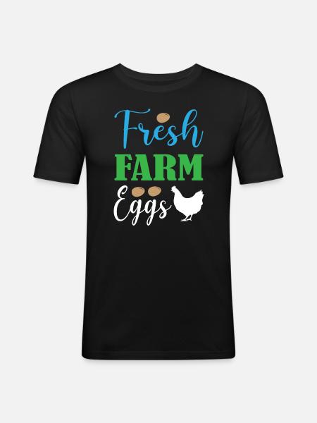 Fresh Farm Eggs - Men's Slim Fit T-Shirt - black