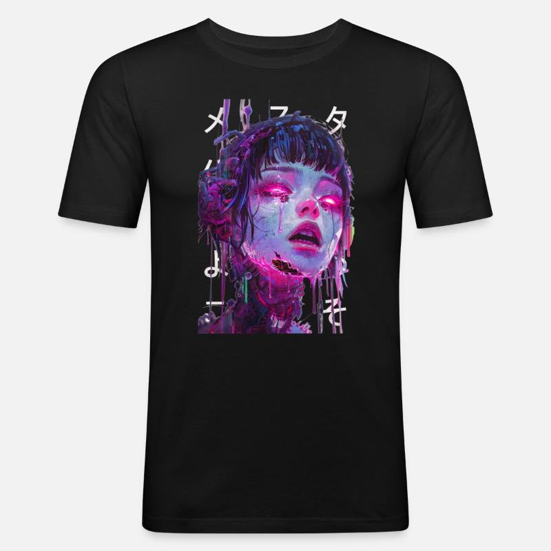 Virtual Influencer 02 - Men's Slim Fit T-Shirt - black