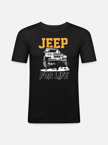Plans avec Jeeps - T-shirt près du corps Homme - noir