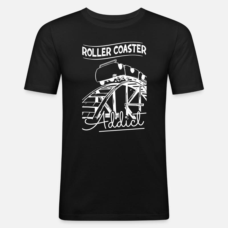 Roller Coaster Addict - Men's Slim Fit T-Shirt - black