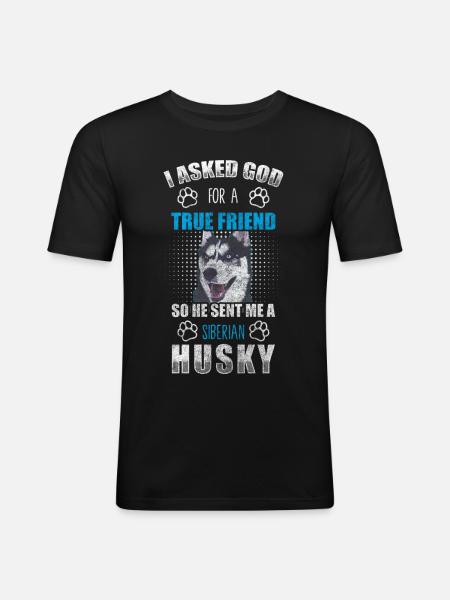 Husky dog pedigree dog - Men's Slim Fit T-Shirt - black