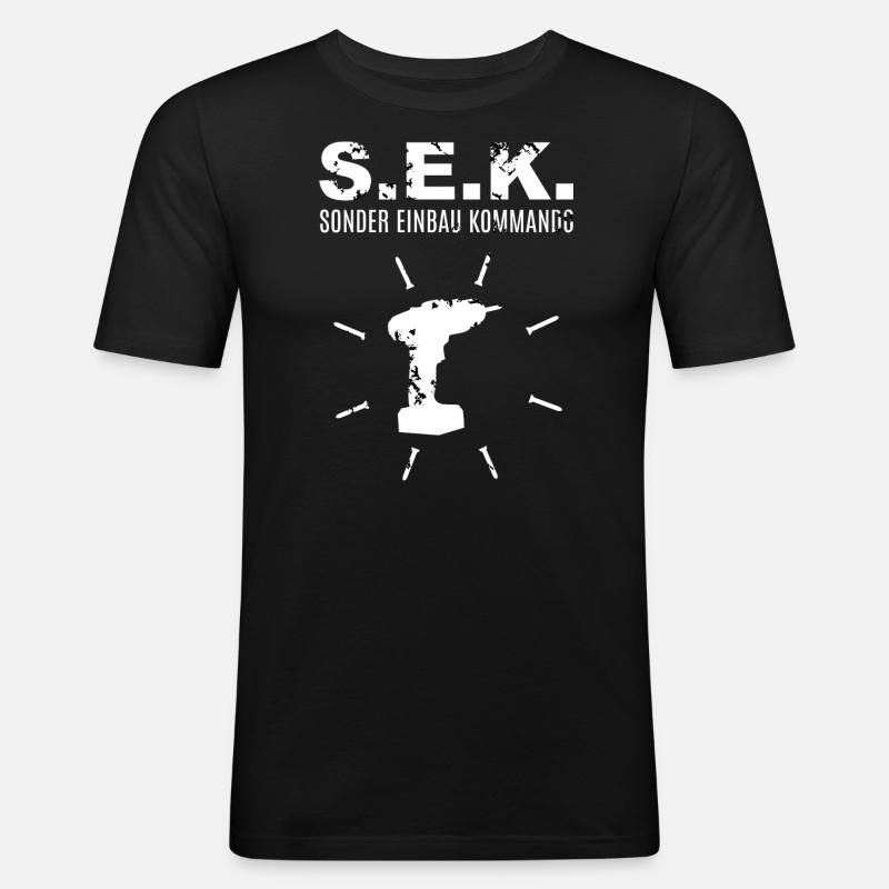 Sonder Einbau Kommando - Männer Slim Fit T-Shirt - Schwarz