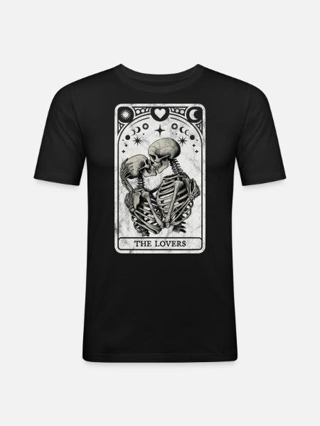 The Lovers Tarot - Men's Slim Fit T-Shirt - black