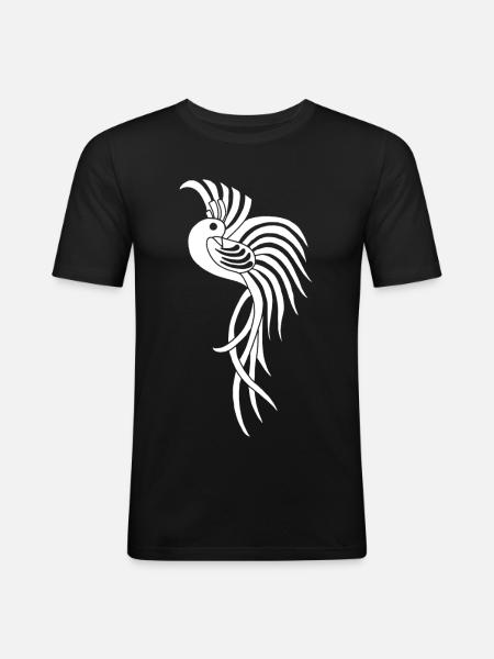 Weißer Paradiesvogel - Männer Slim Fit T-Shirt - Schwarz