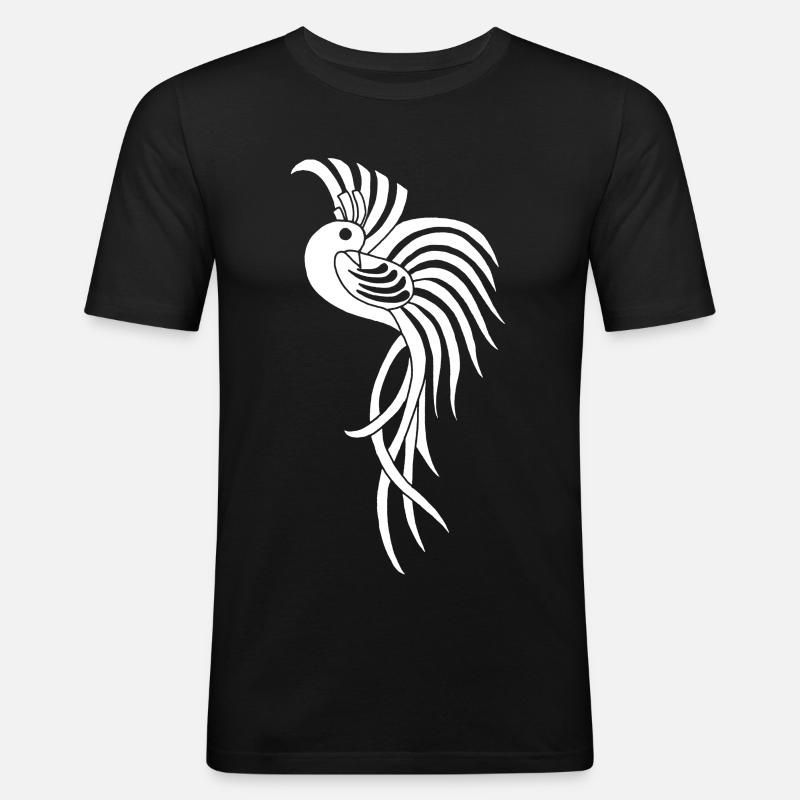 Oiseau de paradis blanc - T-shirt près du corps Homme - noir