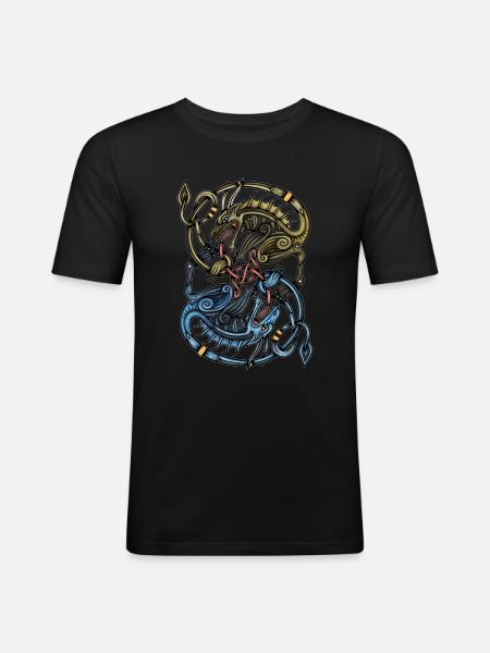 Viking Dragon - Men's Slim Fit T-Shirt - black