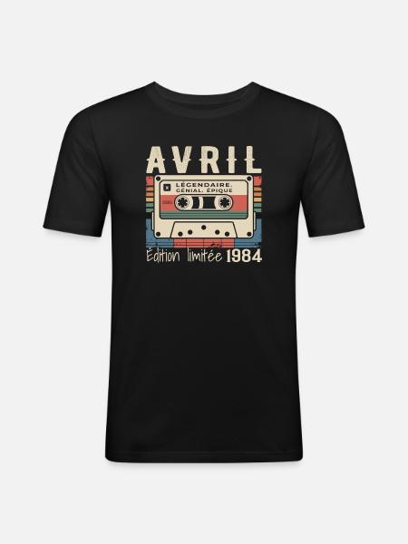 April 1984 April 1984 - Men's Slim Fit T-Shirt - black