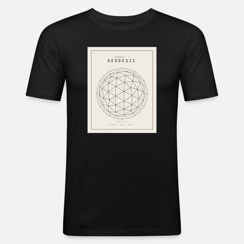 Geodesische Sphäre Geometrie Muster - Männer Slim Fit T-Shirt - Schwarz