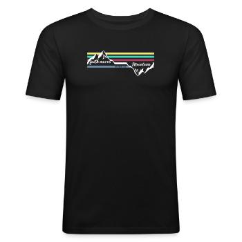 Faith Can Move Mountains - Christliche Geschenke - Männer Slim Fit T-Shirt - Schwarz - Vorne - Nik (191cm)