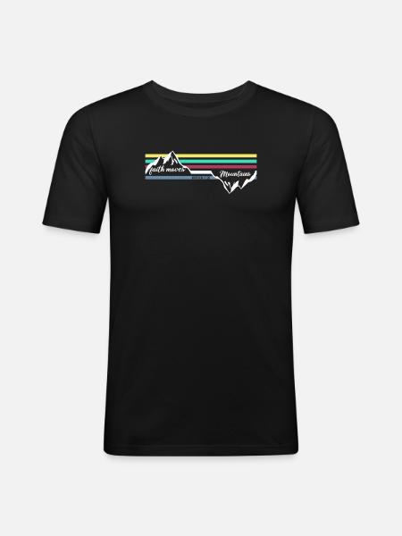 Tro kan flytte bjerge - kristne gaver - Herre Slim Fit T-Shirt - sort