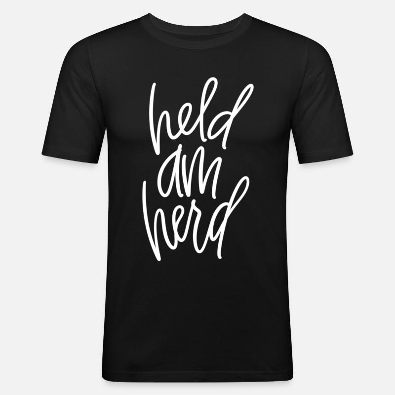Held am Herd - Männer Slim Fit T-Shirt - Schwarz