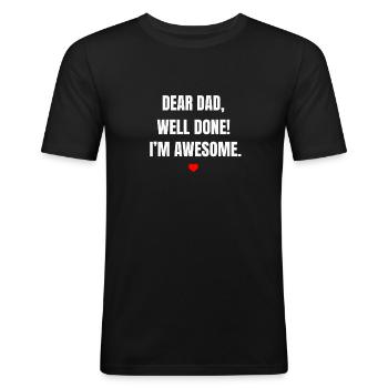 Father's Day - Men's Slim Fit T-Shirt - black - Front - Nik (191cm)