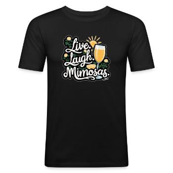 Live lachen Mimosas Lover Cocktail Holiday - Männer Slim Fit T-Shirt - Schwarz - Vorne - Nik (191cm)