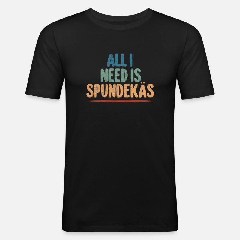 Spundekäs Mayence Cuisine dialectale Meenz - T-shirt près du corps Homme - noir
