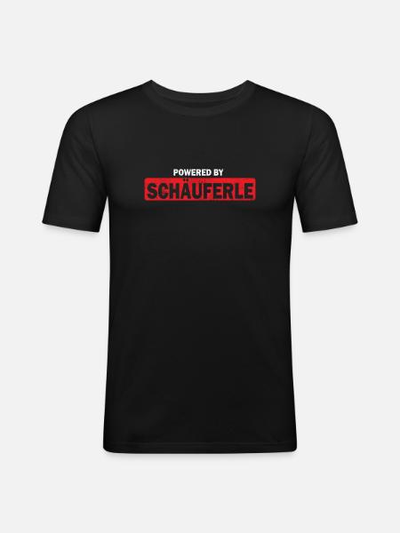 German food Schäuferle Franconia dialect - Men's Slim Fit T-Shirt - black