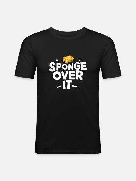 Éponge dessus Proverbe anglais allemand - T-shirt près du corps Homme - noir