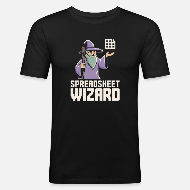 Tabellenkalkulations-Assistent Lustiger Controller Buchhalter - Männer Slim Fit T-Shirt - Schwarz