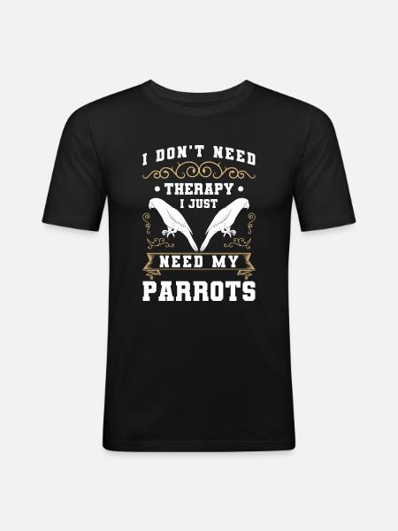 Macaw Feathers Flying Tropics - Men's Slim Fit T-Shirt - black