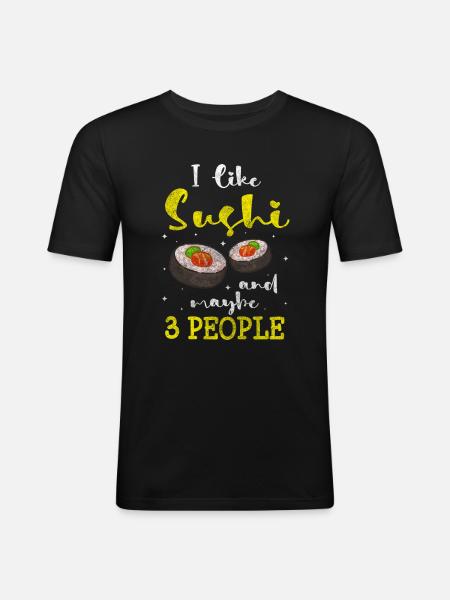 Sushi Meat Kawaii - Men's Slim Fit T-Shirt - black