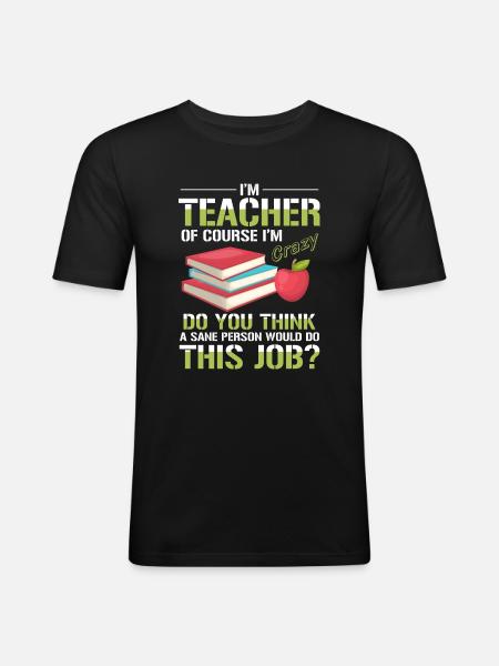 Enseignant - T-shirt près du corps Homme - noir