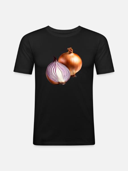 Red Onion Freshness - Men's Slim Fit T-Shirt - black