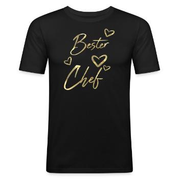Best Chef - Men's Slim Fit T-Shirt - black - Front - Nik (191cm)