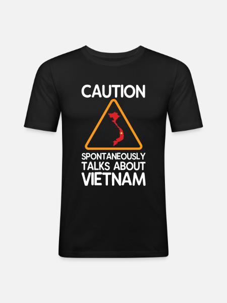 Vietnam - Männer Slim Fit T-Shirt - Schwarz